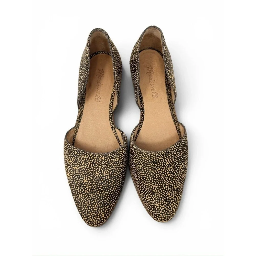 Madewell Marisa D'orsay Flat in Spotted Calf Hair Sz‎ 7